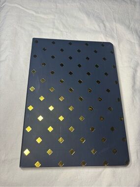 New Black Notebook with Gold Diamond Pattern Diary Journal 72 Pages